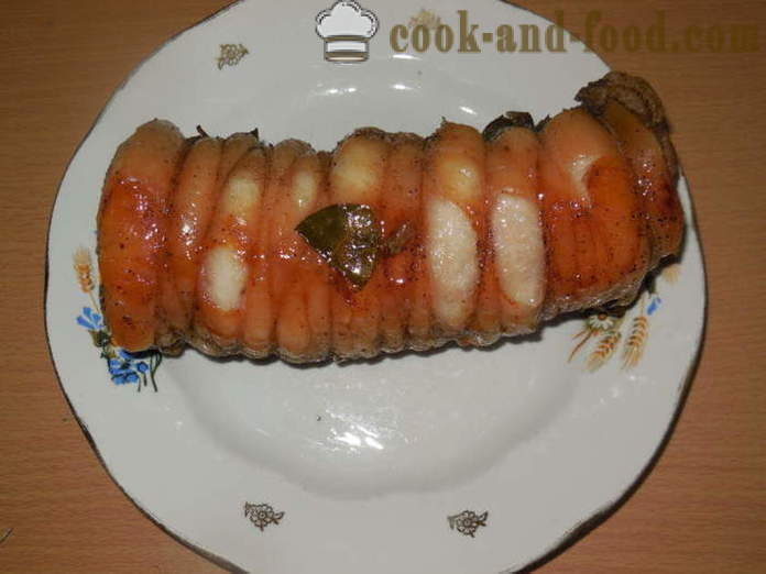 Варени свински podcherevka навива ръкава си - как да се готви вкусни самун свинско перитонеума, стъпка по стъпка рецепти снимки