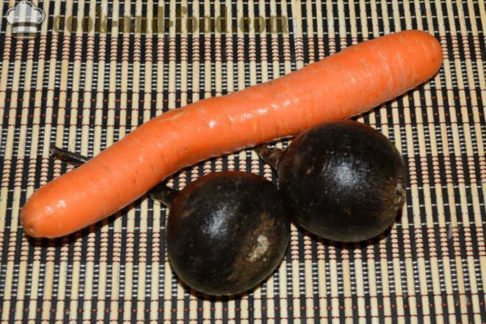 Салата с черна ряпа, моркови и майонеза - и вкусна приготви салата от черна ряпа, стъпка по стъпка рецепти снимки