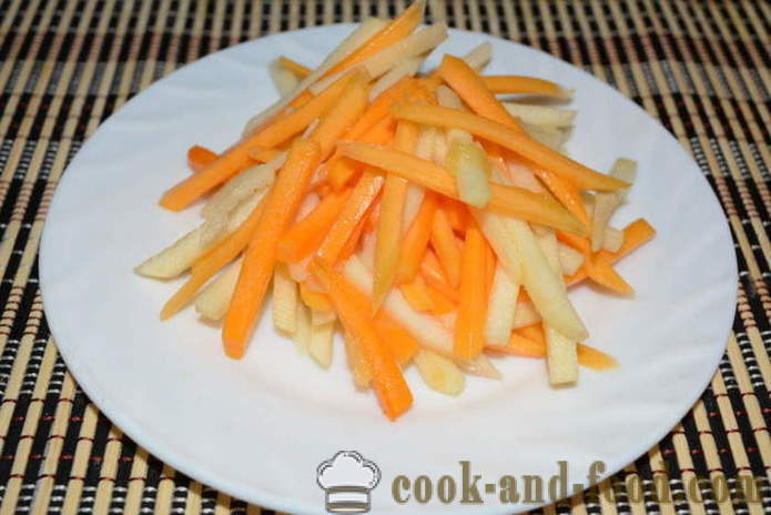 Тиква салата с ябълки и стафиди с портокалов сос - как да се готвя тиква салата с ябълки, стъпка по стъпка рецепти снимки