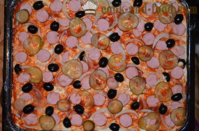 Открит пица - как да се готви пица-пай, стъпка по стъпка рецепти снимки