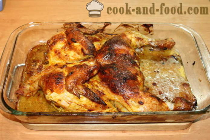Печени пилешки във фурната - като вкусна печена пиле във фурната, с една стъпка по стъпка рецепти снимки