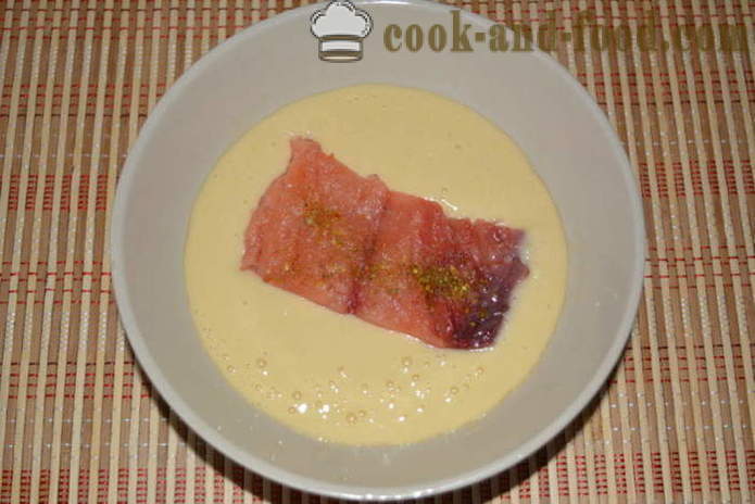 Вкусна рибни пържени в тесто - как да се готви риба в тесто в тигана, стъпка по стъпка рецепти снимки