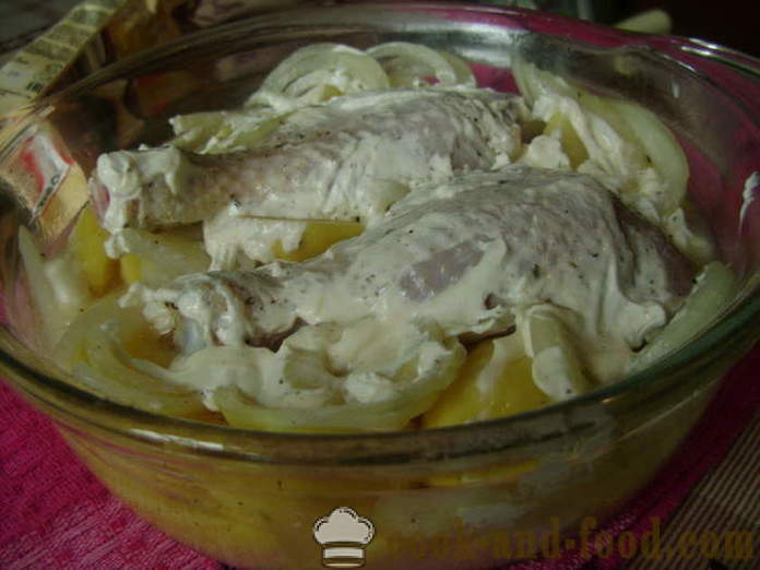 Пилешки кълки с картофи на фурна - Как да се готви вкусно пиле бутче с картофи, стъпка по стъпка рецепти снимки