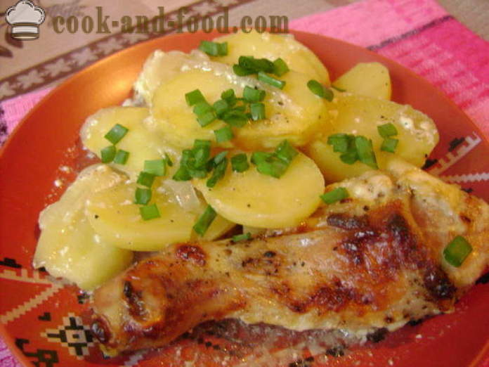 Пилешки кълки с картофи на фурна - Как да се готви вкусно пиле бутче с картофи, стъпка по стъпка рецепти снимки