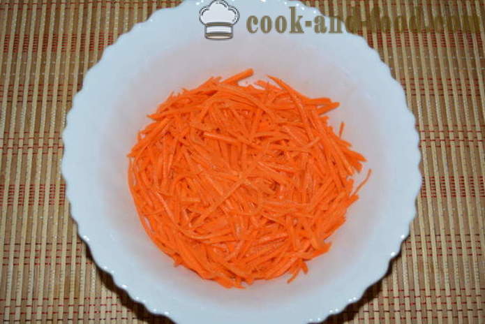 А просто салата с корейски моркови и краставици - как да се готвя корейски салата от моркови и краставици, с една стъпка по стъпка рецепти снимки