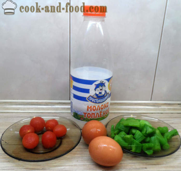 Steam омлет в multivarka с мляко и зеленчуци - как да се готвя бъркани яйца за една двойка, с една стъпка по стъпка рецепти снимки
