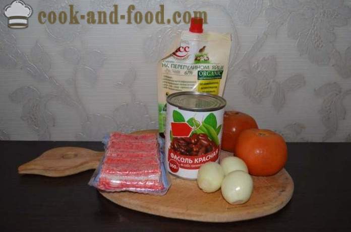 Лесна салата от червен боб с домати - как да се подготви салата с червен боб, стъпка по стъпка рецепти снимки