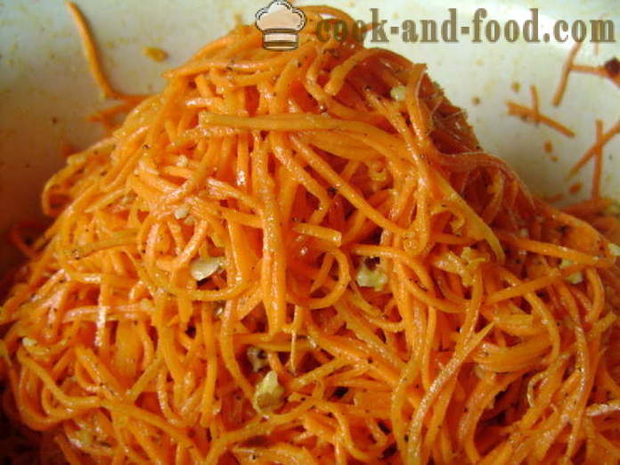 Корейски салата с моркови и ядки - как да се готви вкусно салата с моркови и ядки, с една стъпка по стъпка рецепти снимки