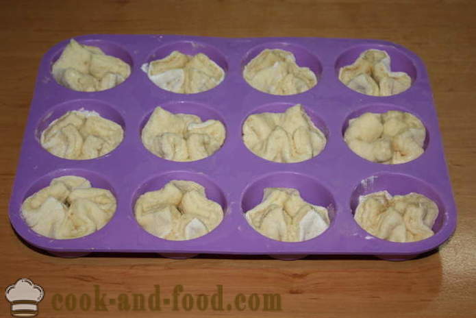Puffmaffiny - бутер сладкиши, как да се правят рула от тесто бутер откачено, стъпка по стъпка рецепти снимки