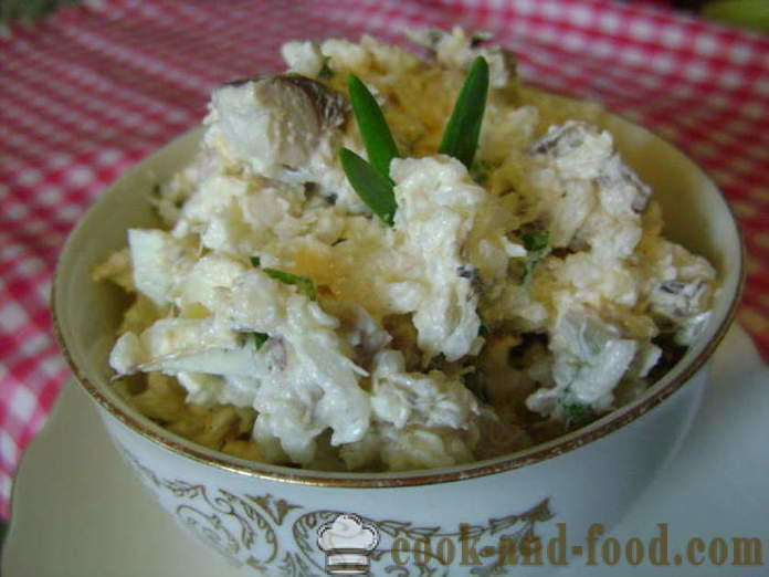 Обикновено риба салата с ориз и яйце - как да се готви риба салата с ориз, стъпка по стъпка рецепти снимки