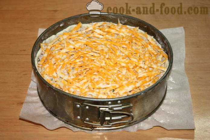 Вкусни пилешки пай със сирене - как да се готви пилешки пай във фурната, с една стъпка по стъпка рецепти снимки