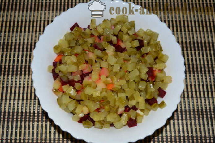 Винегрет в multivarka грах, краставици - как да се готвя салата в multivarka, стъпка по стъпка рецепти снимки