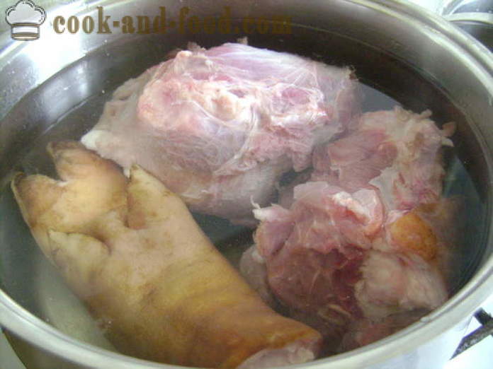 Желирано месо и домашна пача - да се подготви желирано месо и мускули, за да у дома си, стъпка по стъпка рецепти снимки
