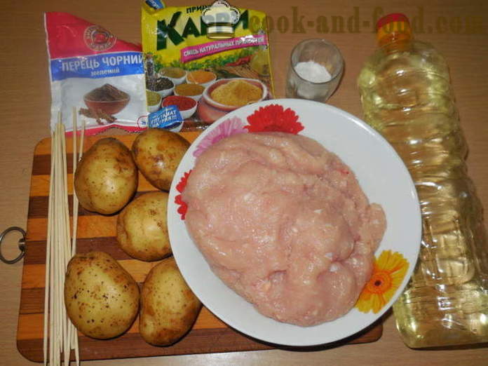 Картофи с кайма печен в пещ на шишчета - как да се пекат картофи с кайма на фурна, с една стъпка по стъпка рецепти снимки