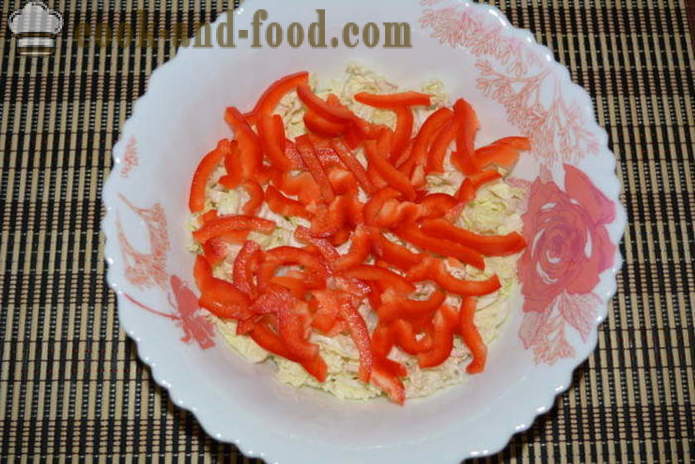 Салата с китайско зеле, домати и чушки - как да се подготви салата от китайско зеле, стъпка по стъпка рецепти снимки