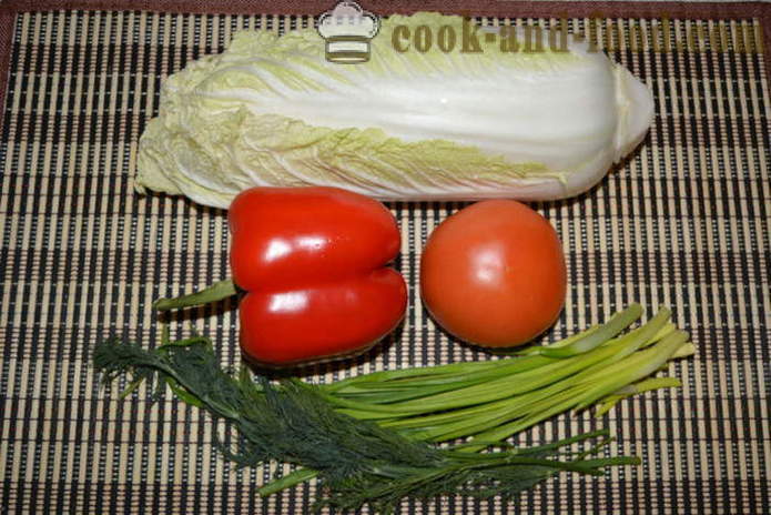 Салата с китайско зеле, домати и чушки - как да се подготви салата от китайско зеле, стъпка по стъпка рецепти снимки