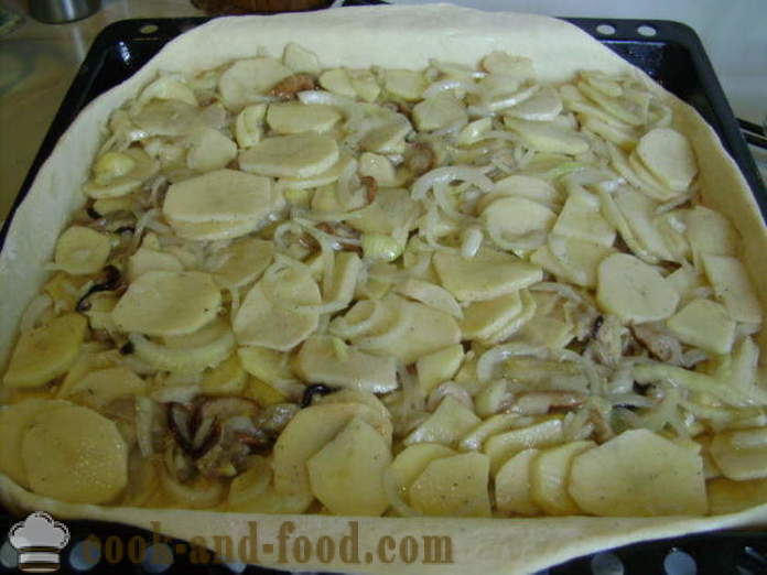 Мая пай с картофи и гъби - Как да се готви пай с гъби и картофи, с една стъпка по стъпка рецепти снимки