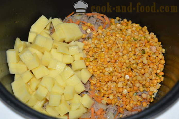 Грахова супа с месо - как да се готвя грахова супа в multivarka бързо, стъпка по стъпка рецепти снимки