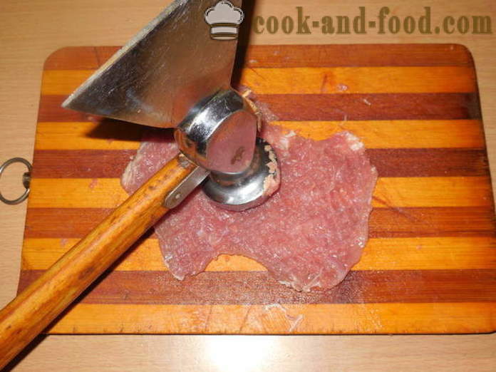 Месни рула пълнени във фурната - как да се готви месо ролки на шишчета, стъпка по стъпка рецепти снимки