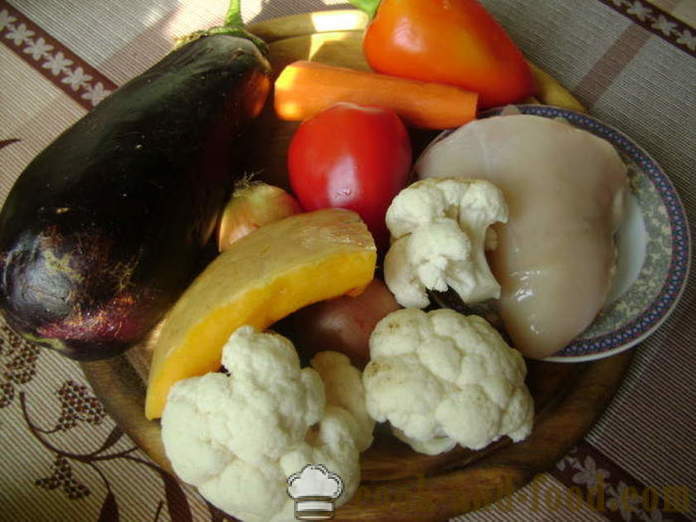 Пилешко филе със зеленчуци на фурна - как да се готвя пиле със зеленчуци, стъпка по стъпка рецепти снимки