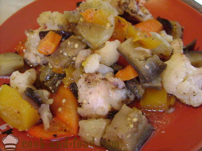 Пилешко филе със зеленчуци на фурна - как да се готвя пиле със зеленчуци, стъпка по стъпка рецепти снимки