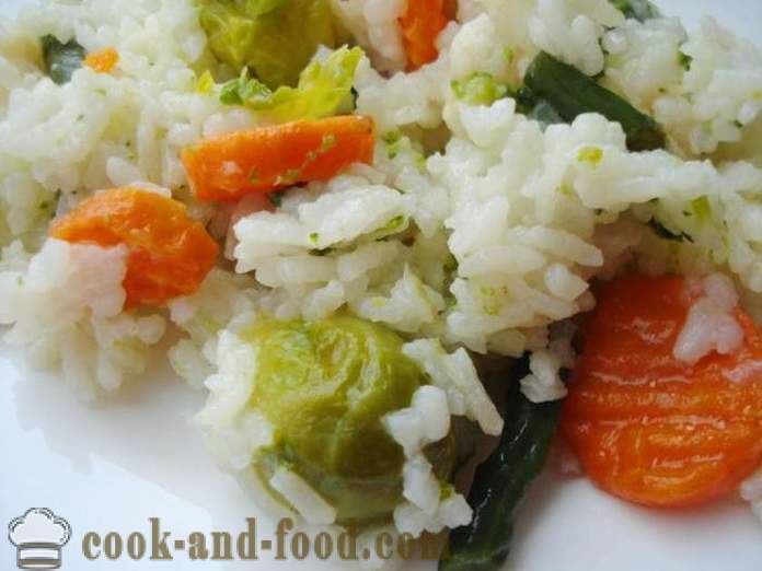 Ориз със зеленчуци в multivarka - как да се готвя ориз със зеленчуци в multivarka, стъпка по стъпка рецепти снимки