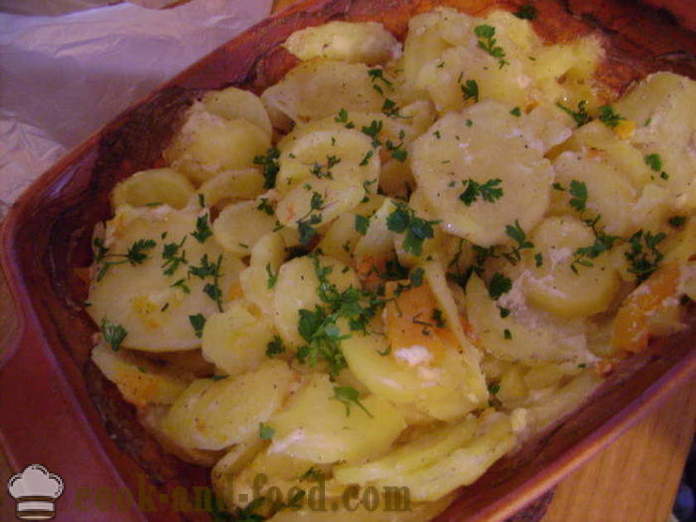 Печени картофи с тиква и сметана - как да се готвя картофи с тиква във фурната, с една стъпка по стъпка рецепти снимки