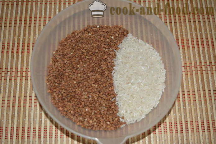 Елда с ориз и месо в multivarka - как да варя ориз с елда в multivarka, стъпка по стъпка рецепти снимки