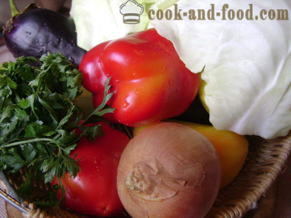 Пълнени зеленчуци с ориз и кайма - как да се подготви пълнени зеленчуци, с една стъпка по стъпка рецепти снимки