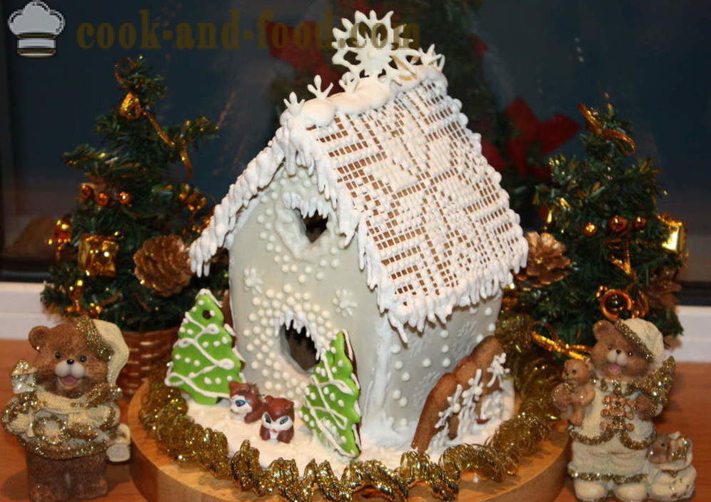 Коледа натруфен къща с ръцете си - като например как да се пекат пищен къща у дома си в навечерието на Нова година, стъпка по стъпка рецепти снимки