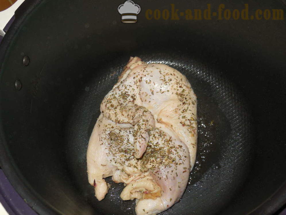 Пиле multivarka тютюн - как да се готвя пиле в тютюн multivarka-готварска печка, стъпка по стъпка рецепти снимки