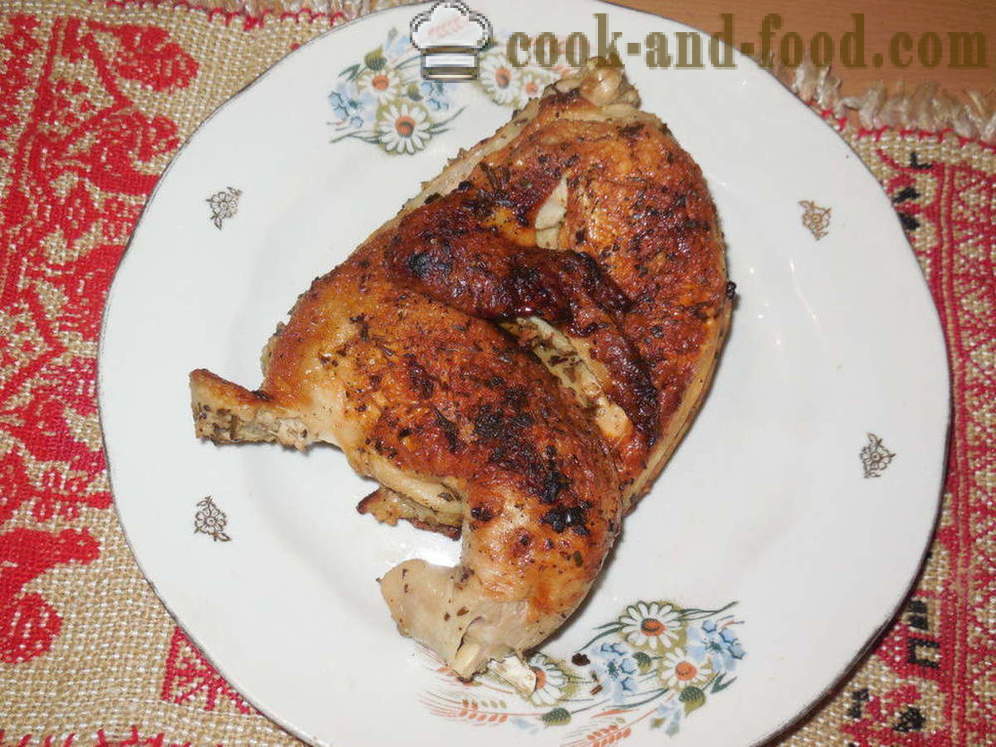 Пиле multivarka тютюн - как да се готвя пиле в тютюн multivarka-готварска печка, стъпка по стъпка рецепти снимки