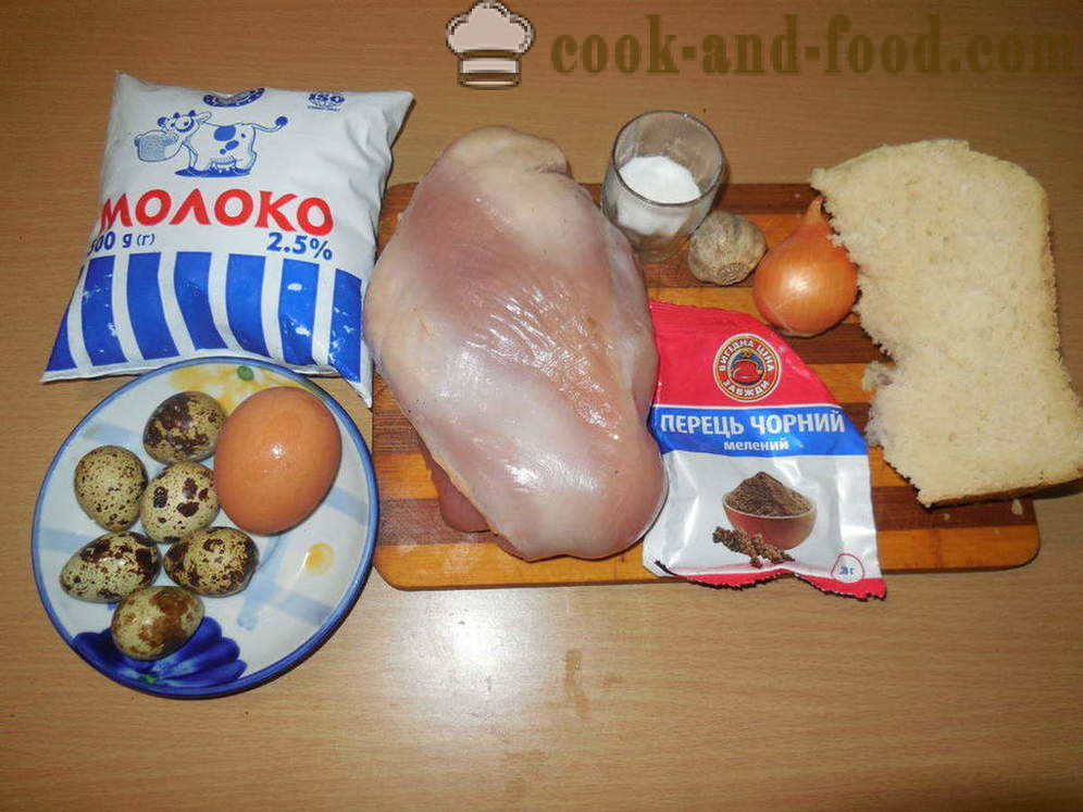 Steam месо руло с пъдпъдъчи яйца - как да се готвя пържола с яйца за една двойка, с една стъпка по стъпка рецепти снимки