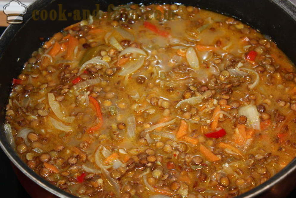 Топло леща салата с пиле и зеленчуци - как да се готви топла салата от леща, стъпка по стъпка рецепти снимки