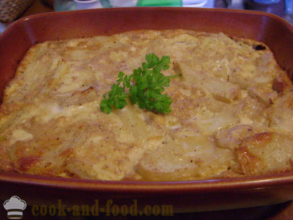 Картофи запечени в сметанов сос - двете вкусни печени картофи на фурна с запечени кора, с една стъпка по стъпка рецепти снимки
