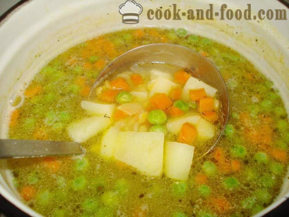 Lean грахова супа с зелен грах - Как да се готви грахова супа постна бързо, стъпка по стъпка рецепти снимки