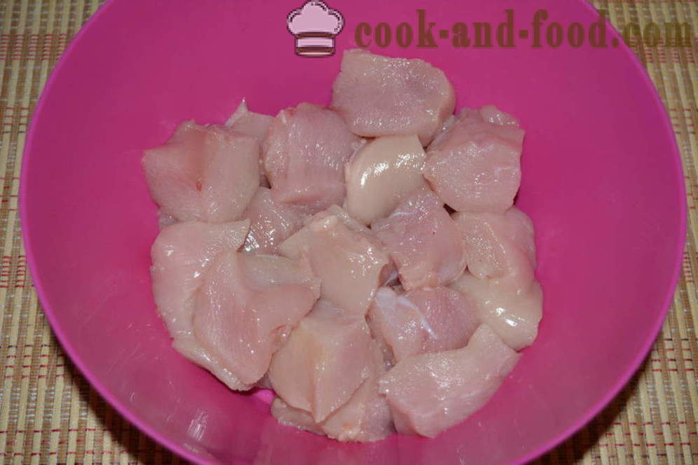 Най-вкусните шишчета от пилешко месо във фурната на шишчета - как да се готвя пиле кебап у дома във фурната, с една стъпка по стъпка рецепти снимки