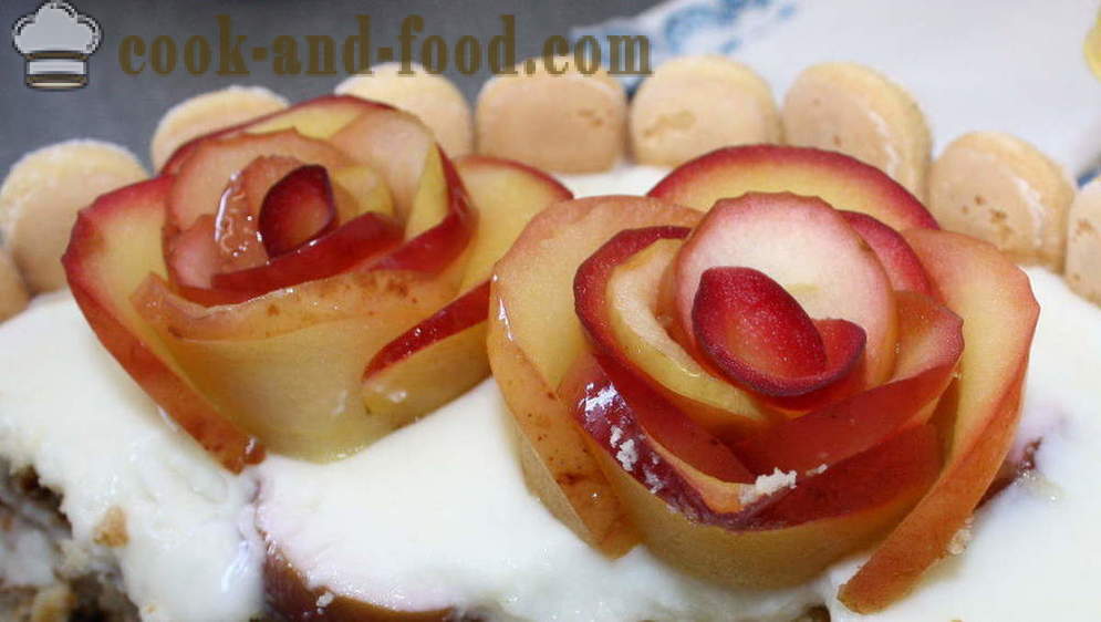 Рецепта на ябълки роза - как да се направи ябълка торта рози, стъпка по стъпка рецепти снимки