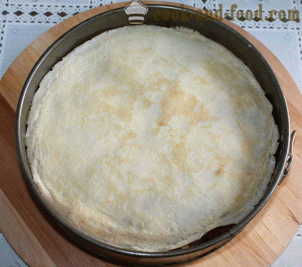 Палачинка торта с крем сирене и ябълкови рози - как да се направи една палачинка торта с извара, стъпка по стъпка рецепти снимки