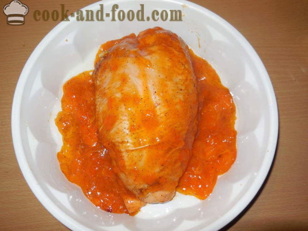 Juicy пилешки гърди печени във фурната - как да се готвя пилешки гърди във фурната, с една стъпка по стъпка рецепти снимки