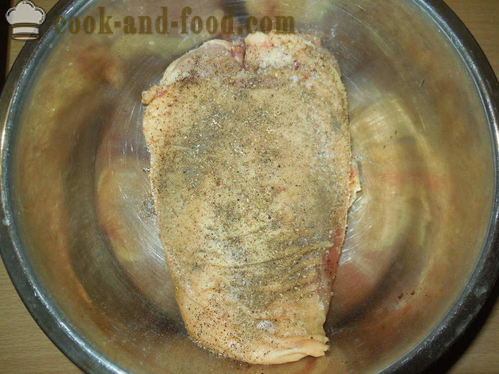 Juicy пилешки гърди печени във фурната - как да се готвя пилешки гърди във фурната, с една стъпка по стъпка рецепти снимки