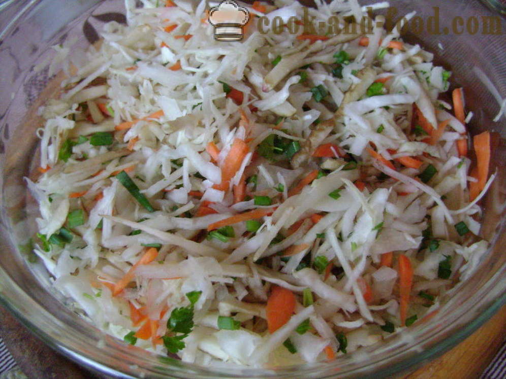 Витамин салата от зеле, моркови, гулия - как да се направи витамин салата, стъпка по стъпка рецепти снимки