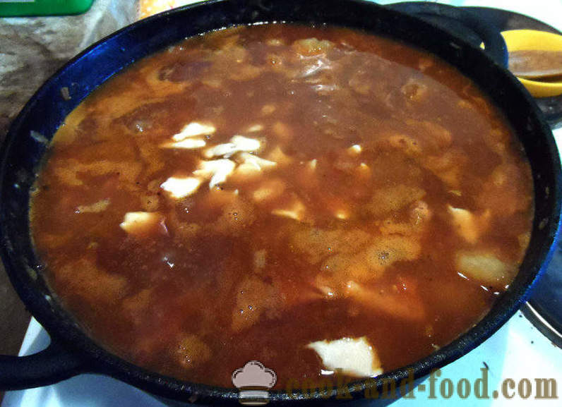 Супа гулаш унгарски - как да се готви супа гулаш с chipetkami, стъпка по стъпка рецепти снимки