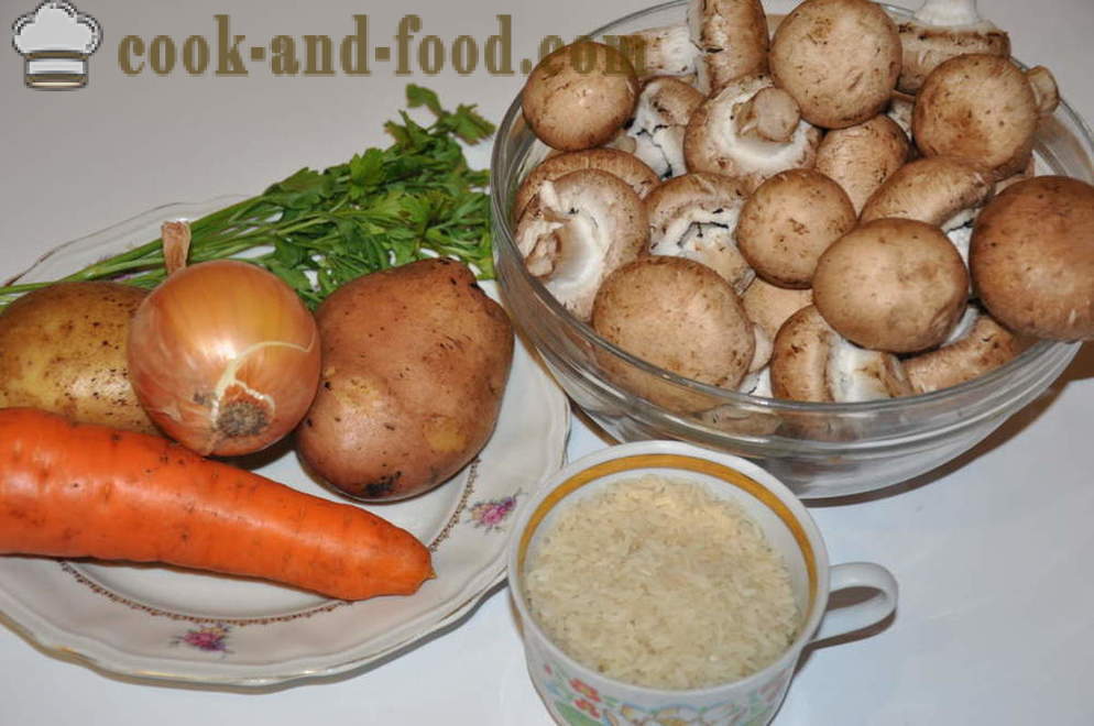 Delicious гъбена супа с гъби - как да се готвя гъбена супа с гъби, стъпка по стъпка рецепти снимки