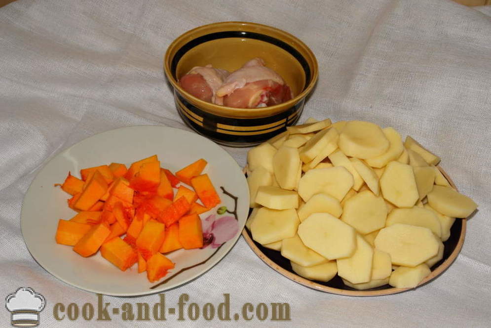 Пиле в сос от горчица във фурната - как да се готвя пиле на фурна с картофи и тиква, с една стъпка по стъпка рецепти снимки