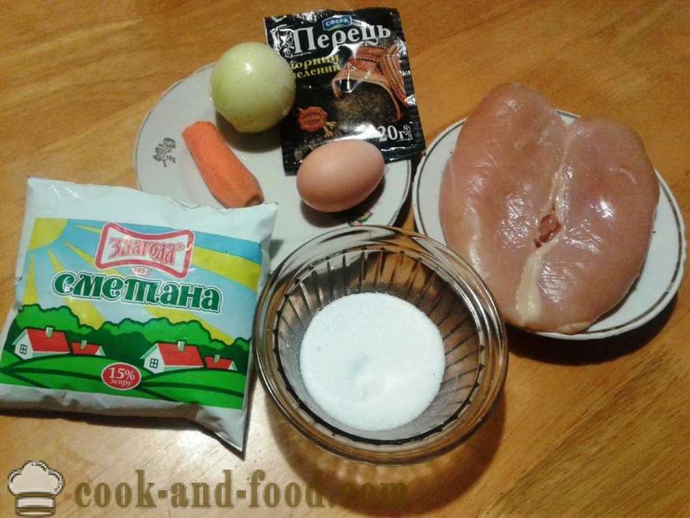 Кюфтета от пилешки гърди с заквасена сметана - Как да се готви мляно котлети пилешки гърди, стъпка по стъпка рецепти снимки