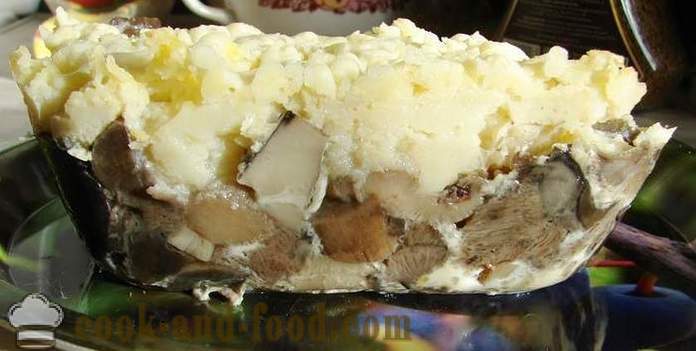 Картофи на фурна с гъби на фурна - как да се готвя картофи готвене с гъби, стъпка по стъпка рецепти снимки