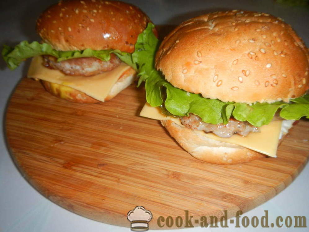 Juicy бургер - как да се направи хамбургер у дома си, стъпка по стъпка рецепти снимки