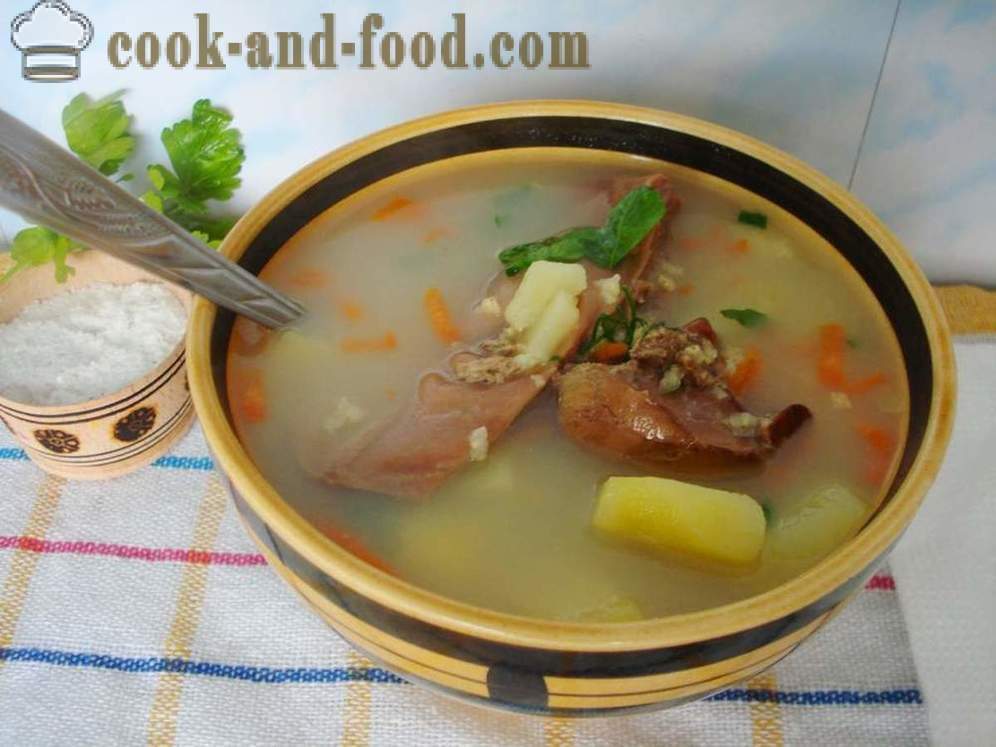 Супа от просо giblet - как да се готви супа с просо, стъпка по стъпка рецепти снимки