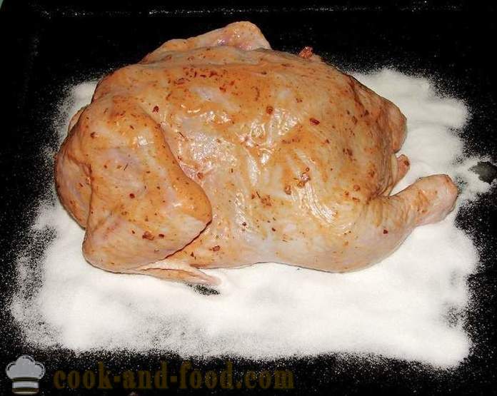 Пиле сол във фурната - как да се готвя пиле за сол, стъпка по стъпка рецепти снимки